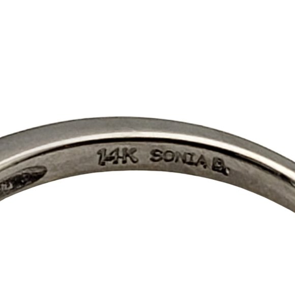 Vintage 14 Karat White Gold and Diamond Flower Ring Size 6 #10078 - Picture 7 of 9